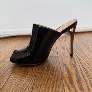 M.Gemi Patent Leather Peep Toe Mules (Never Worn)